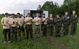 совместное исполнение гимна РБ нашими детьми и детьми и офицераци России